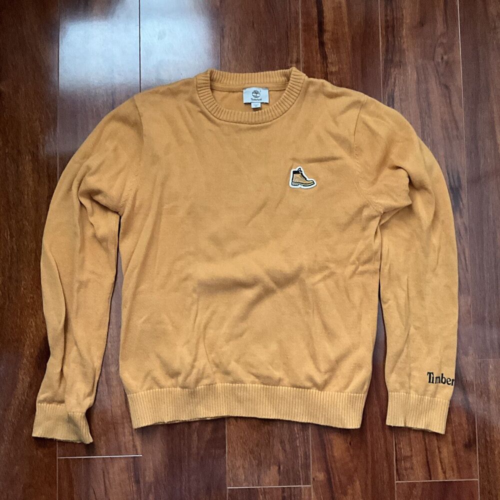 TIMBERLAND Boys Zip Hoodie Sweater 11-12 Years XS Mustard